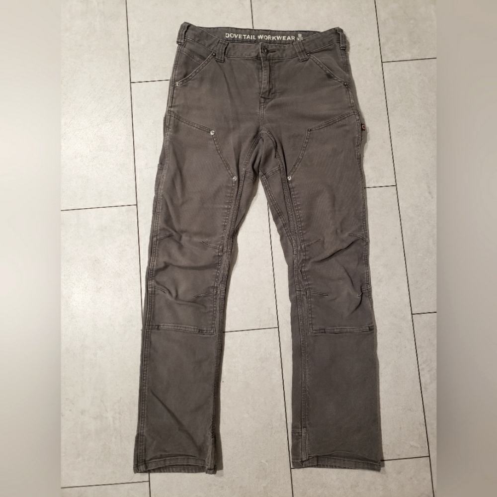 Dovetail Britt Utility Pants, Grey. Size 8/32